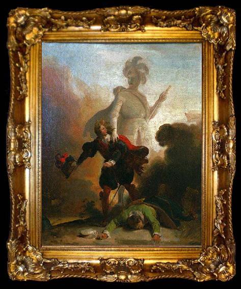 framed  Alexandre-Evariste Fragonard Don Juan and the statue of the Commander, ta009-2